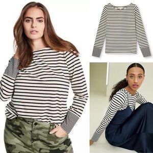 NWT Nili Lotan for Target Striped Long Sleeve Boat Neck size 3X